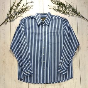 Eddie Bauer Striped Cotton Buttondown Shirt XL Tall